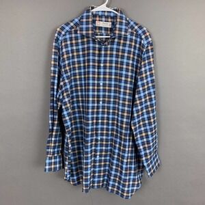 Vintage Byron British Style Flannel Tailored Long Sleeve Button Up Shirt Large